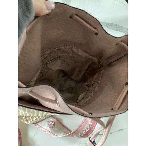 NWOT Steve Madden Bmayor Hobo Crossbody Should Bag Cream/Pink - Picture 11 of 12